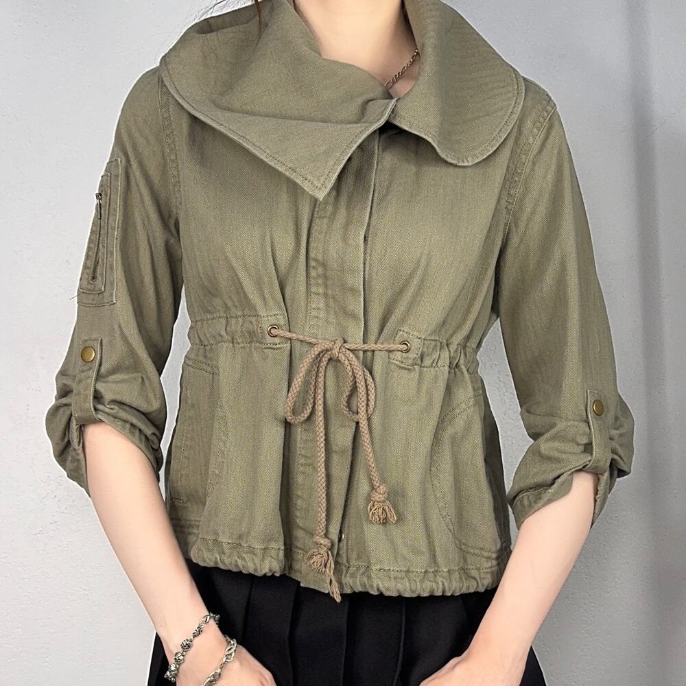 Cropped Utility Jacket Amy Green Hang Ten Size Small Downtown Girl